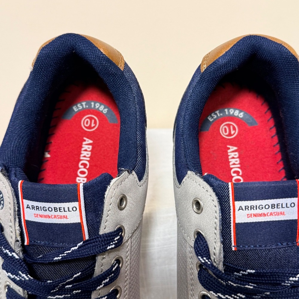 Arrigo Bello Men's Gray Navy Casual Sneakers Size 10 US A0174-4 - Picture 2 of 15